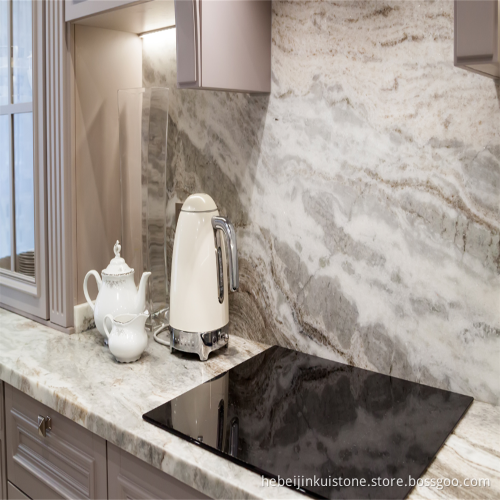 Grey Sintered Stone Bathroom Vanity Top with Marble Pattern